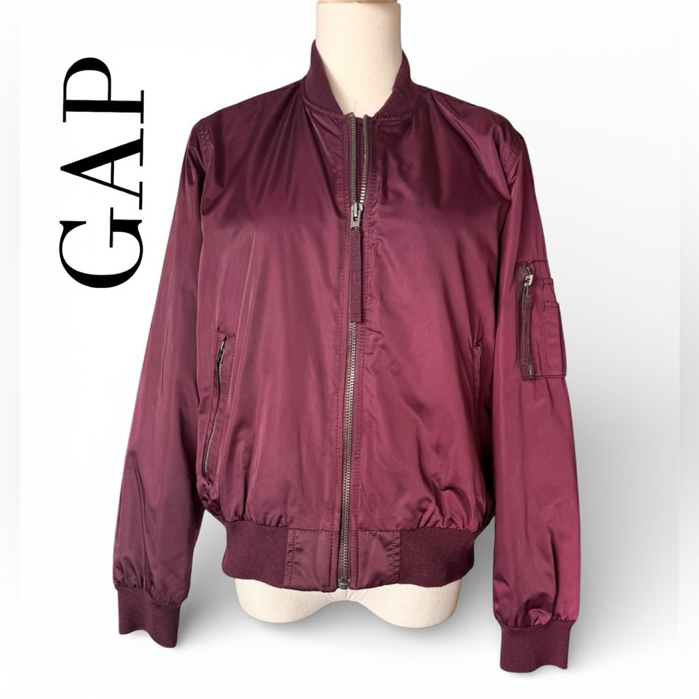 Gap Burgundy Bomber Jacket Size Small